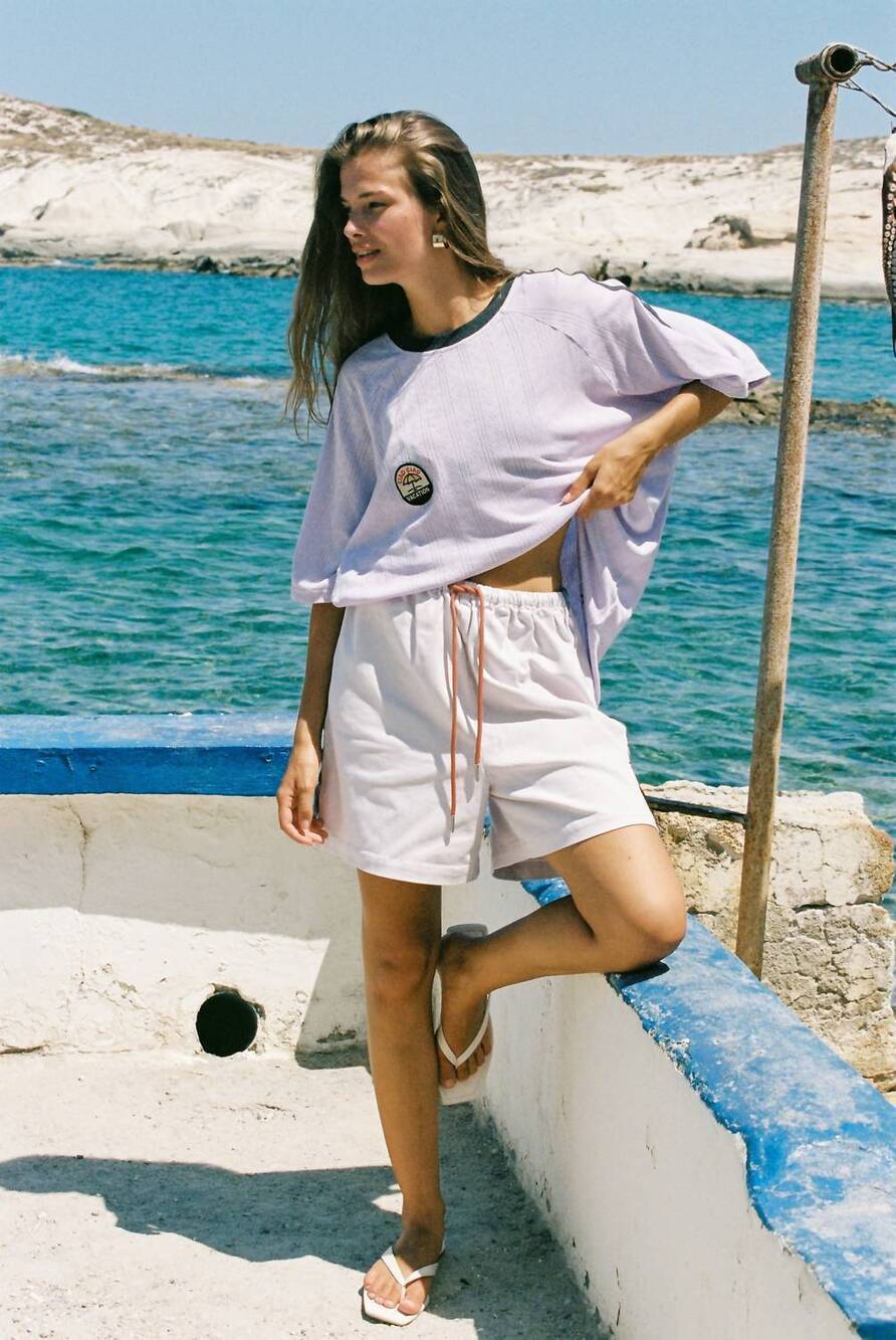NEW CIAO CIAO VACATION women's nonnas racer tee in lilac